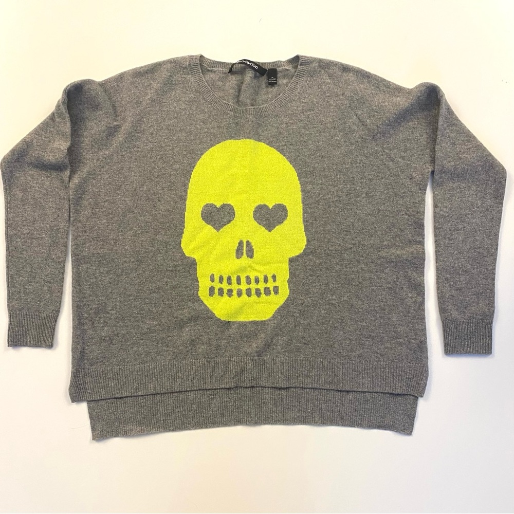 Quotation 100% Cashmere Flawless Neon Skull Sweater M